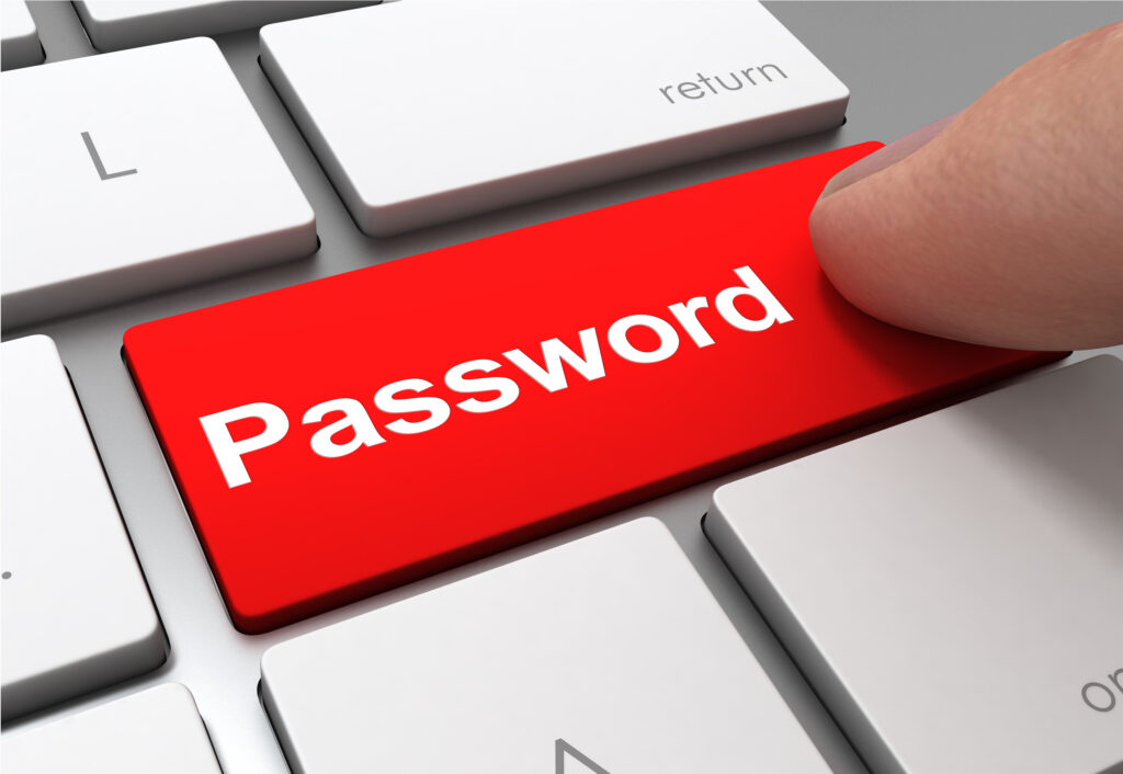 password button illustrating risk of sharing passwords